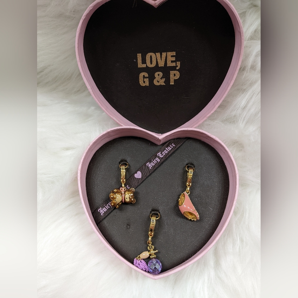 Rare Vintage Juicy Couture 3 Charm Set